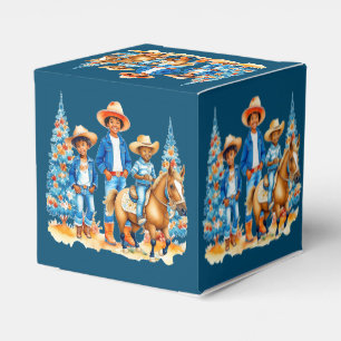 Ballotins Enfants Cowboy Noir Avec Cheval Joyeux Noël