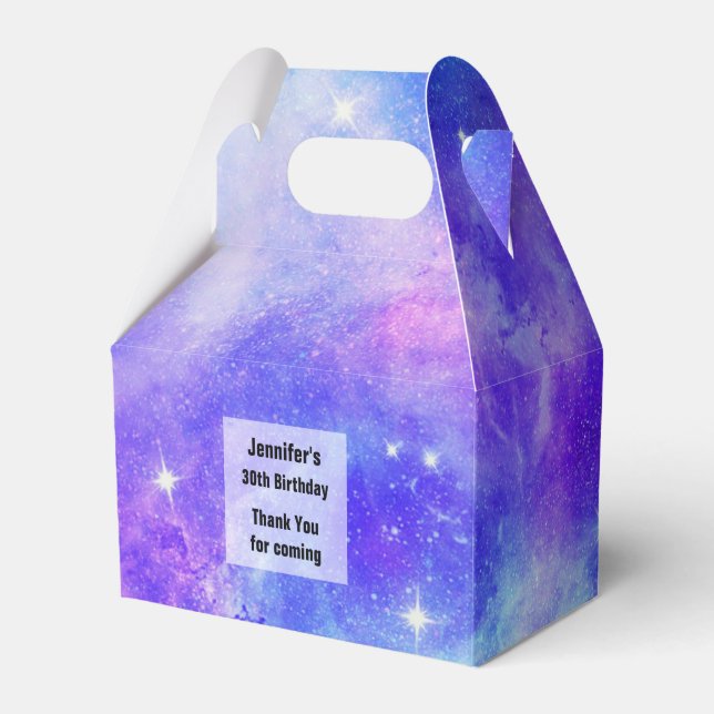 Ballotins Espace Galaxie Violet et Bleu Anniversaire Abstrai (Verso)