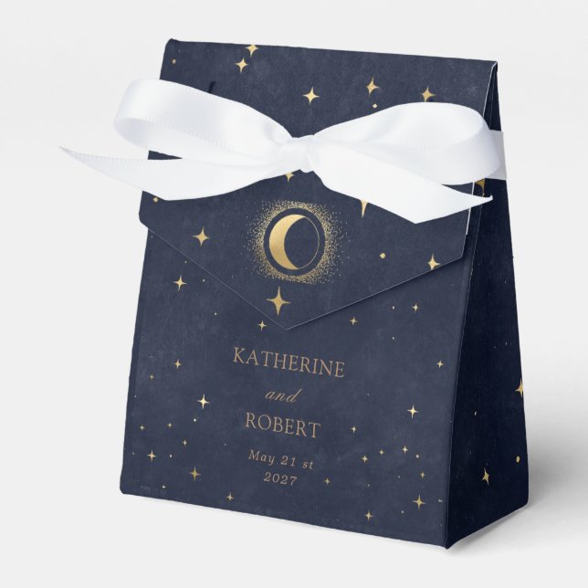 Ballotins Étoiles de lune d'or céleste Monogramme Mariage (Verso)