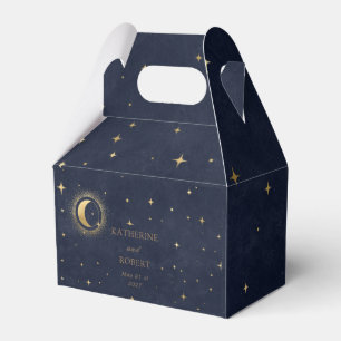 Ballotins Étoiles de lune d'or céleste Monogramme Mariage