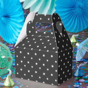 Ballotins Étoiles de papier blanc sur décor noir