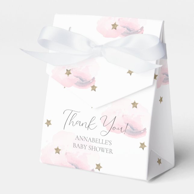 Ballotins Etoiles d'or et Baby shower de nuages roses (Verso)