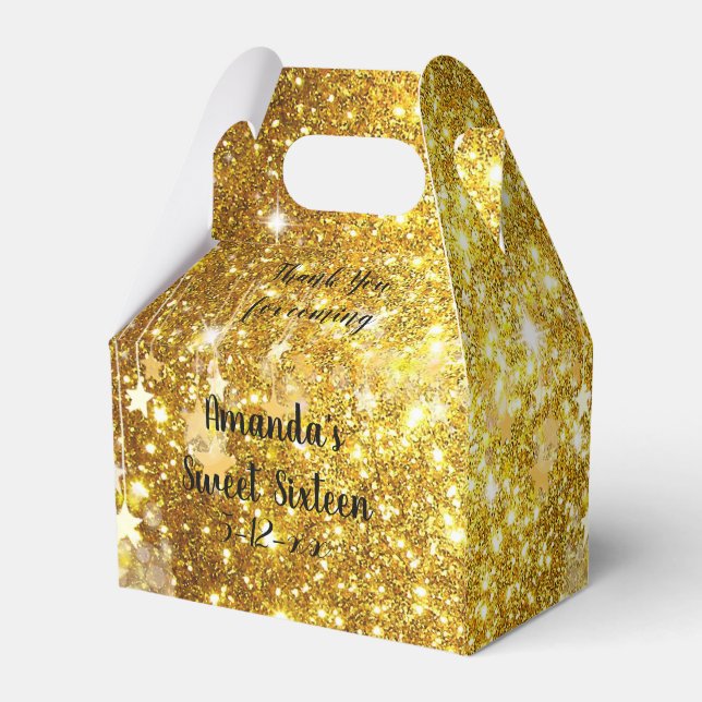 Ballotins Étoiles scintillantes de paillettes d'or Merci Swe (Arrière)