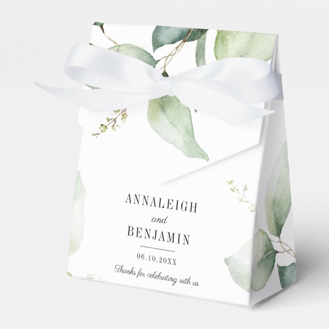 Ballotins Eucalyptus Aquarelle Verdure Mariage Merci (Verso)