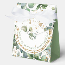 Eucalyptus Gold Parties scintillant Ballotin vert 