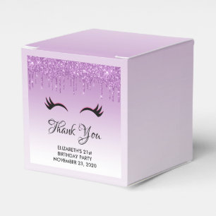Ballotins Eyelashes rose et noir élégants sur Parties scin