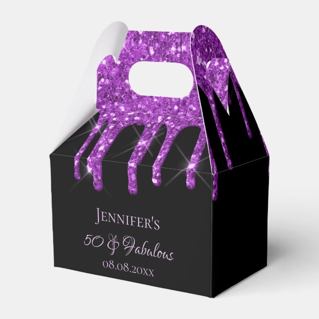 Ballotins Fabuleux anniversaire noir violet parties scintill (Verso)