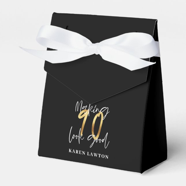 Ballotins Faire 90 a l'air bon ballotin d'anniversaire or (Verso)