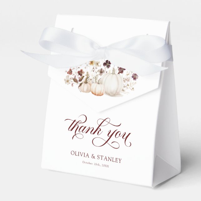 Ballotins Fall Pumpkin Wedding Thank You (Verso)