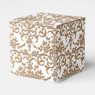 Ballotins Fancy Or et blanc Floral Damask