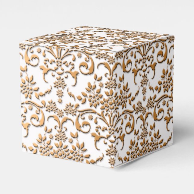 Ballotins Fancy Or et blanc Floral Damask (Verso)