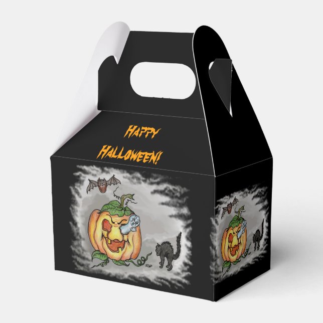 Ballotins Fantôme, chauve-souris et chat, Bonne Halloween ! (Verso)