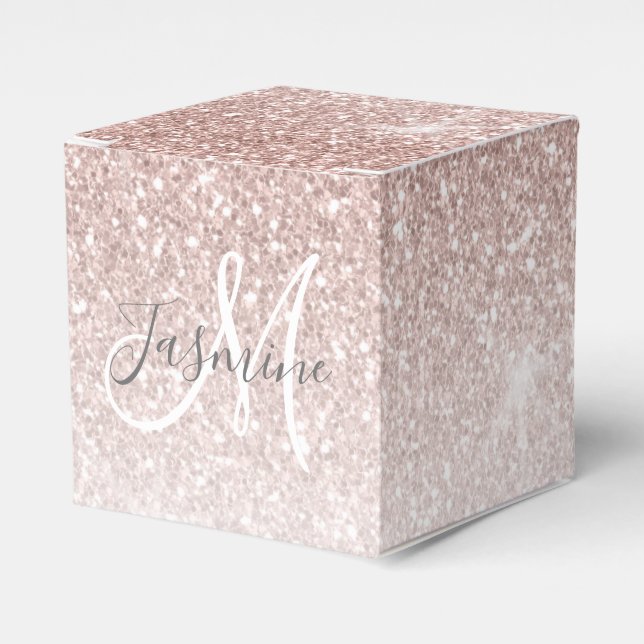 Ballotins Fard à joues scintillant Rose Gold pour mariage in (Verso)