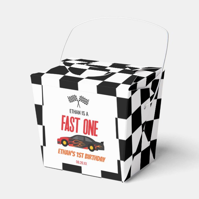 Ballotins Fast One Red Flame Race Voiture 1er anniversaire f (Verso)