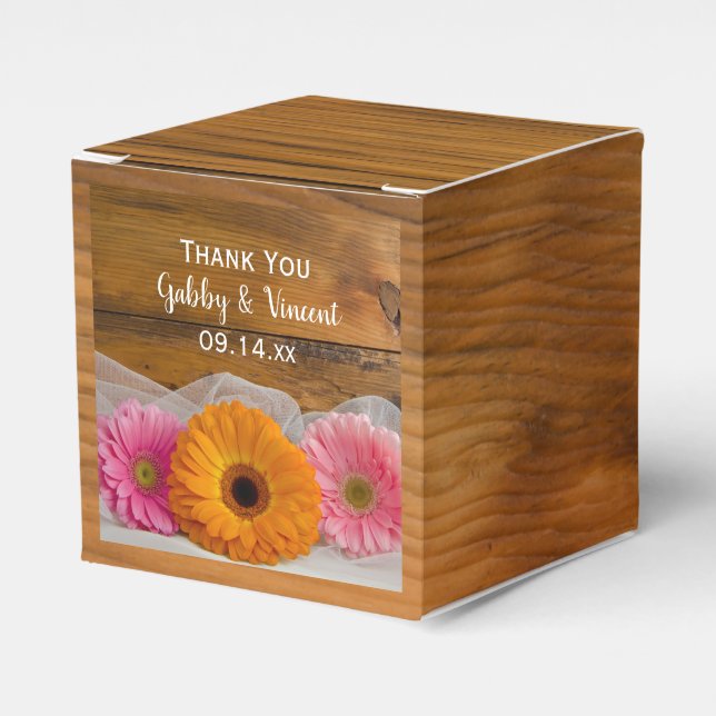 Ballotins Faux Barn Wood Daisy Trio Barn Mariage (Verso)