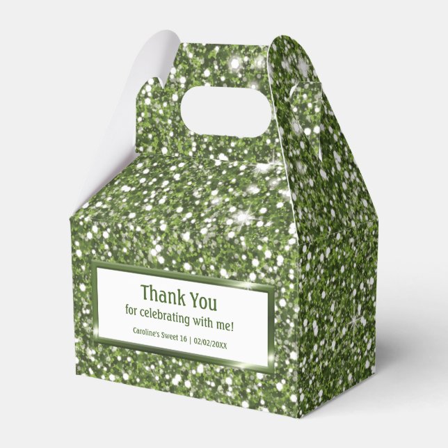 Ballotins Faux Green Parties scintillant Texture Look Avec T (Verso)