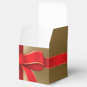 Ballotins Faveur/boîte-cadeau - arc et ruban rouges sur l'o