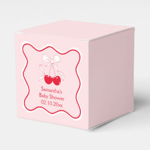 Ballotins Faveur de baby shower avec un cerise enrubannée su