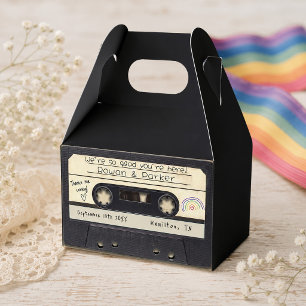 Ballotins Faveur de mariage cassette ruban rétro arc-en-ciel