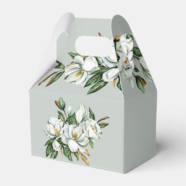 Ballotins Faveurs de verdure de magnolia aquarelle (Verso)