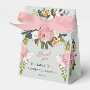 Ballotins Faveurs élégantes peintes en fleurs roses pour 80