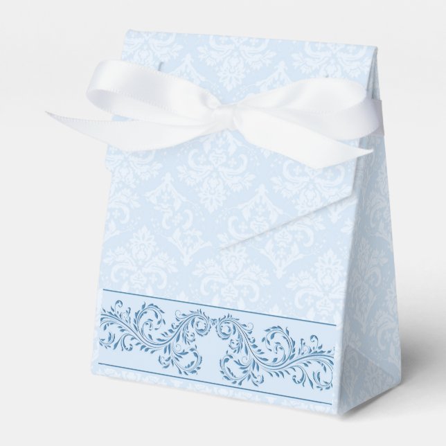 Ballotins Favoriser/Boîte Cadeau - Icy Blue Damask (Verso)