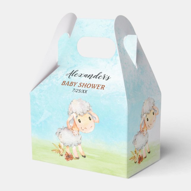 Ballotins Ferme de Baby shower de moutons d'aquarelle (Verso)