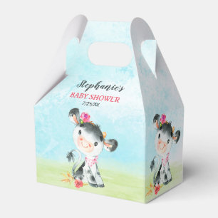 Ballotins Ferme de Baby shower de Vache de fille aquarelle