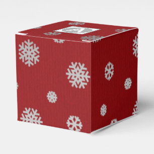 Ballotins Festif hiver Silver Red Snowflakes Entreprise