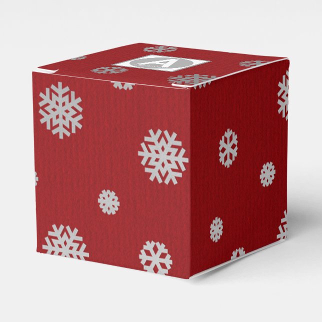 Ballotins Festif hiver Silver Red Snowflakes Entreprise (Verso)