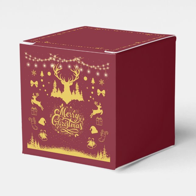 Ballotins Festive Joyeux Noël Rouge & Or Imitation (Verso)