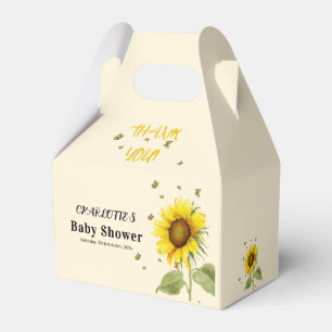 Ballotins Fête bébé Fleur de soleil aquarelle avec papillons