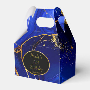 Ballotins Fête d'anniversaire avec marbre d'agate bleu royal
