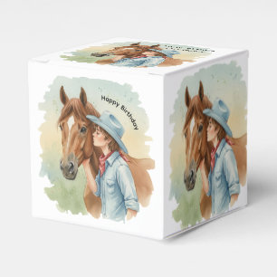 Ballotins Fête d'anniversaire Blue Cowboy embrassant un chev