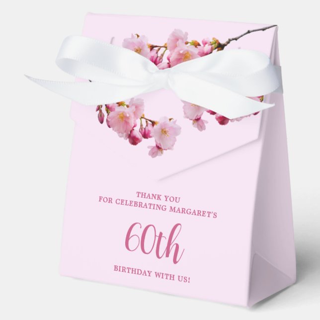 Ballotins Fête d'anniversaire de Merci de fleurs de cerises  (Recto)