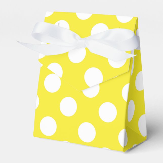 Ballotins Fête d'anniversaire jaune ensoleillé et pois blanc (Verso)