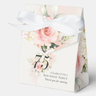 Ballotins Fête d'anniversaire moderne 75 ans floral rose