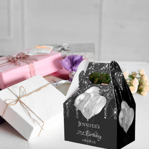 Ballotins fête d'anniversaire noir argent parties scintillan