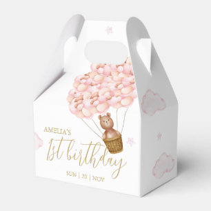 Ballotins Fête d'anniversaire ours en peluche ballons roses