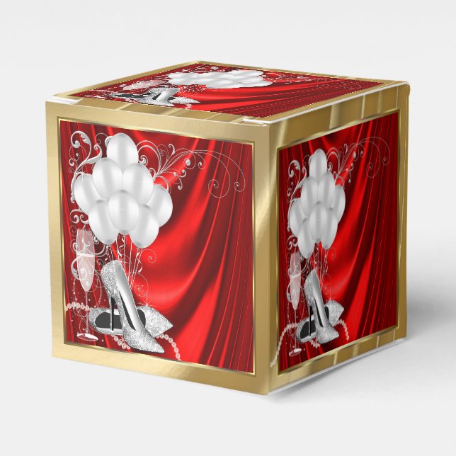 Ballotins Fête d'anniversaire rouge et or (Verso)