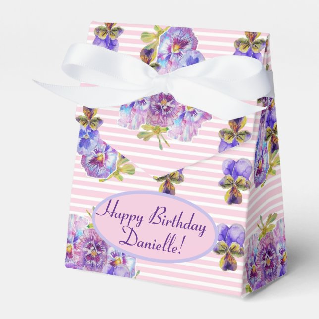 Ballotins Fête d'anniversaire Shabby rose rose violet (Verso)