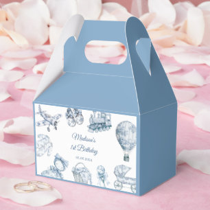 Ballotins Fête d'anniversaire Toile De Jouy Bleue