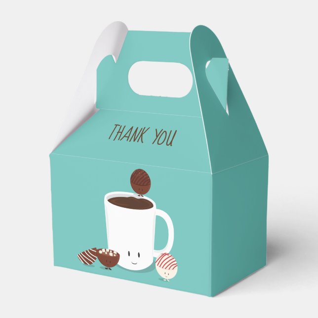 Ballotins Fête de bombe au chocolat chaud turquoise (Verso)