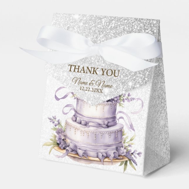 Ballotins Fête de gâteau Lavande Floral Aquarelle Élégante (Verso)