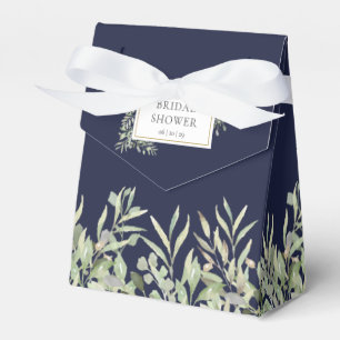 Ballotins Fête de Mariage avec Feuillage de Verdure Bleu Mar