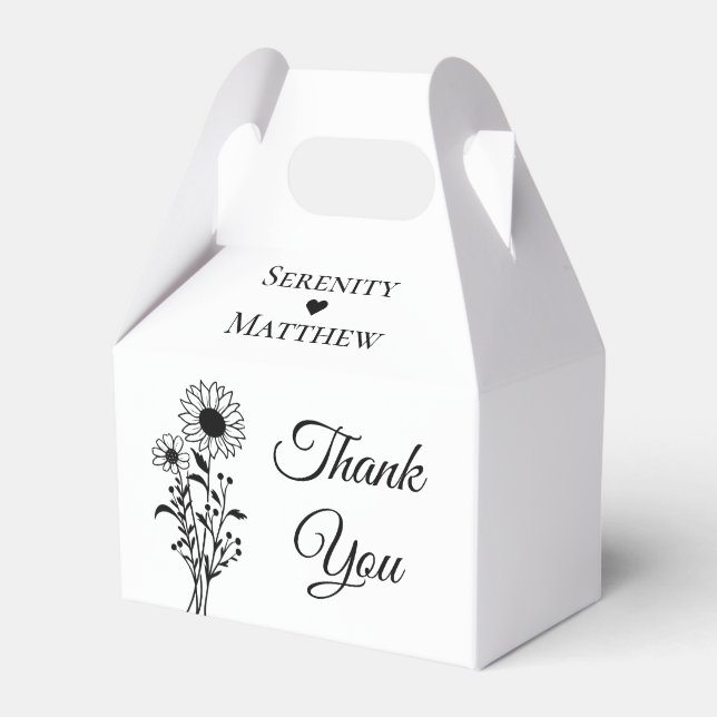 Ballotins Fête de mariage en Merci floral (Verso)
