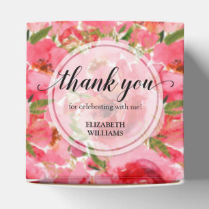 Ballotins Fête de mariage Floral Aquarelle Carré