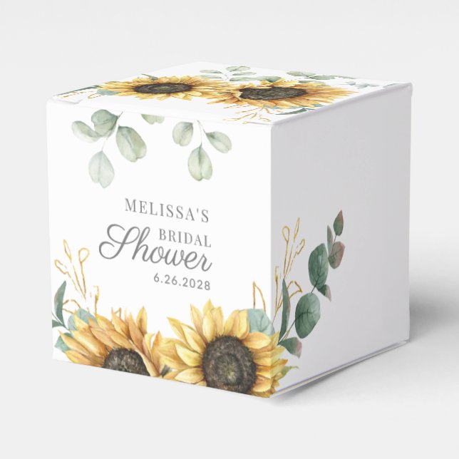 Ballotins Fête de mariage Floral de Tournesol Eucalyptus écr (Verso)