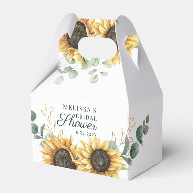 Ballotins Fête de mariage Floral Tournesol Eucalyptus Script (Verso)