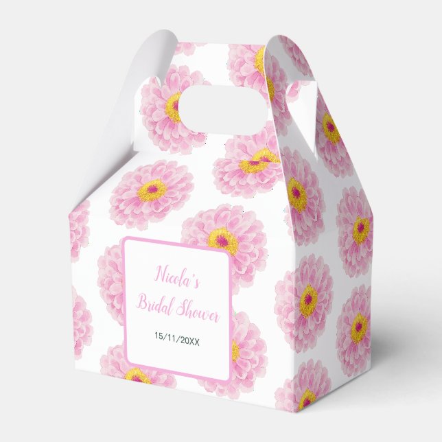 Ballotins Fête de mariage ruban floral rose (Verso)